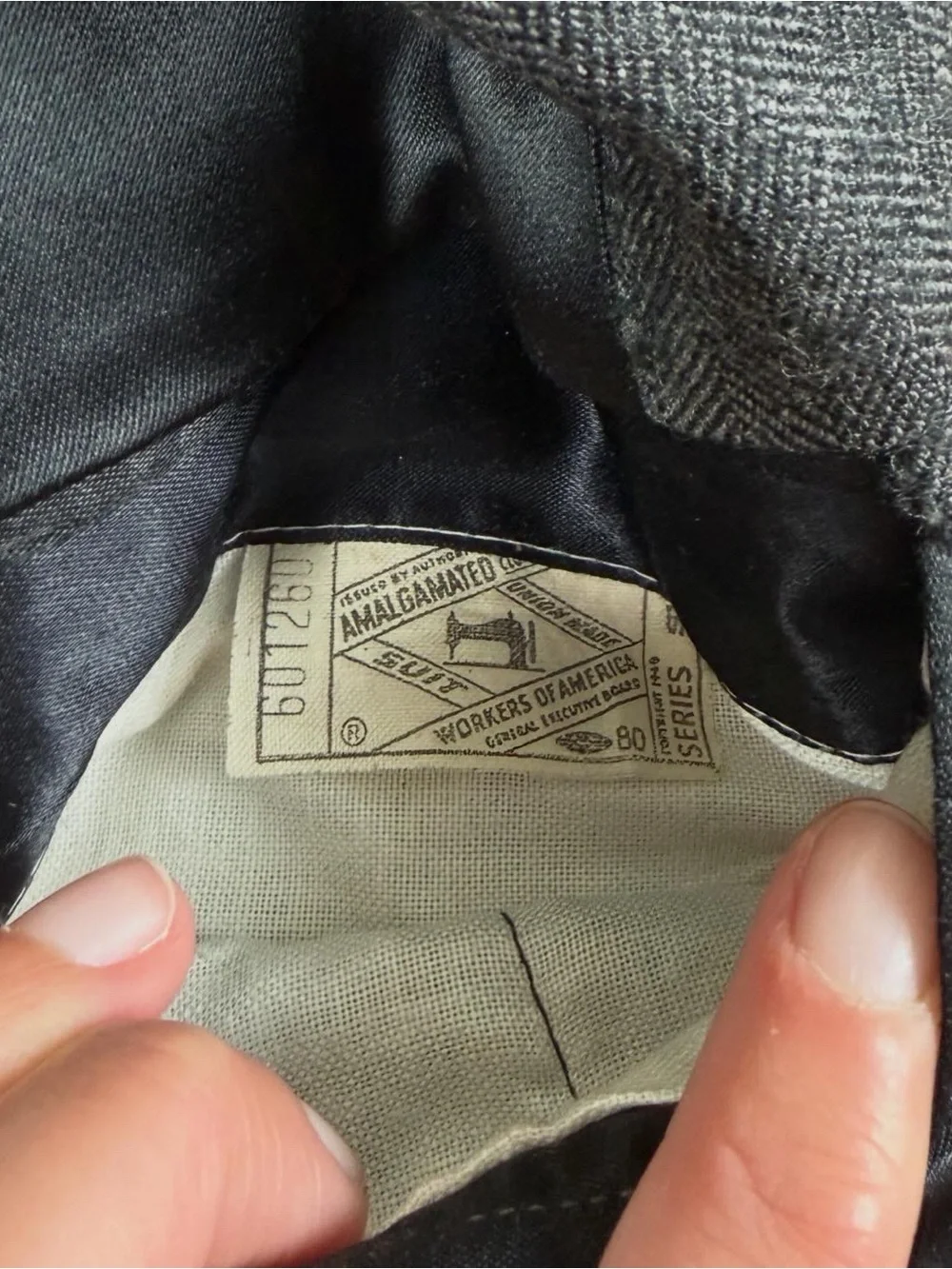 Vintage‎ Grey Herringbone 100% Wool Long Single Breasted Coat Men’s L Overcoat